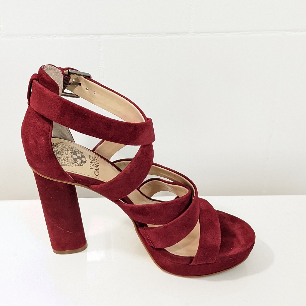 Suede heeled sandals by Vince Camuto - Picture 4 of 15
